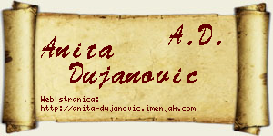 Anita Dujanović vizit kartica